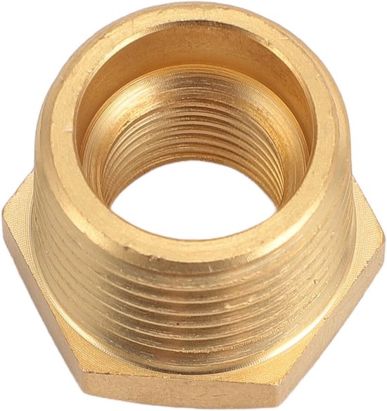 10 stuks messing verloop zeskantbus, 1/2 NPT mannelijk naar 1/4 NPT binnendraad, reducerende pijpfittingadapter met schroefdraad, 1200 PSI, ideaal voor loodgieterswerk, — afbeelding 4