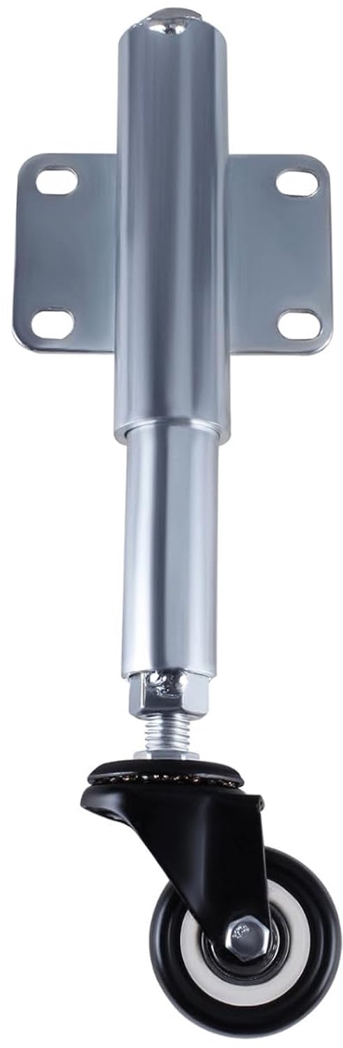 Schuifwiel, zware belasting, veerbelaste 2 inch, telescopisch 6 cm, intrekbare zwenkrol, poortwiel voor hekpoorten, schuifpoort, tuinpoort, poorten, zwenkwielen