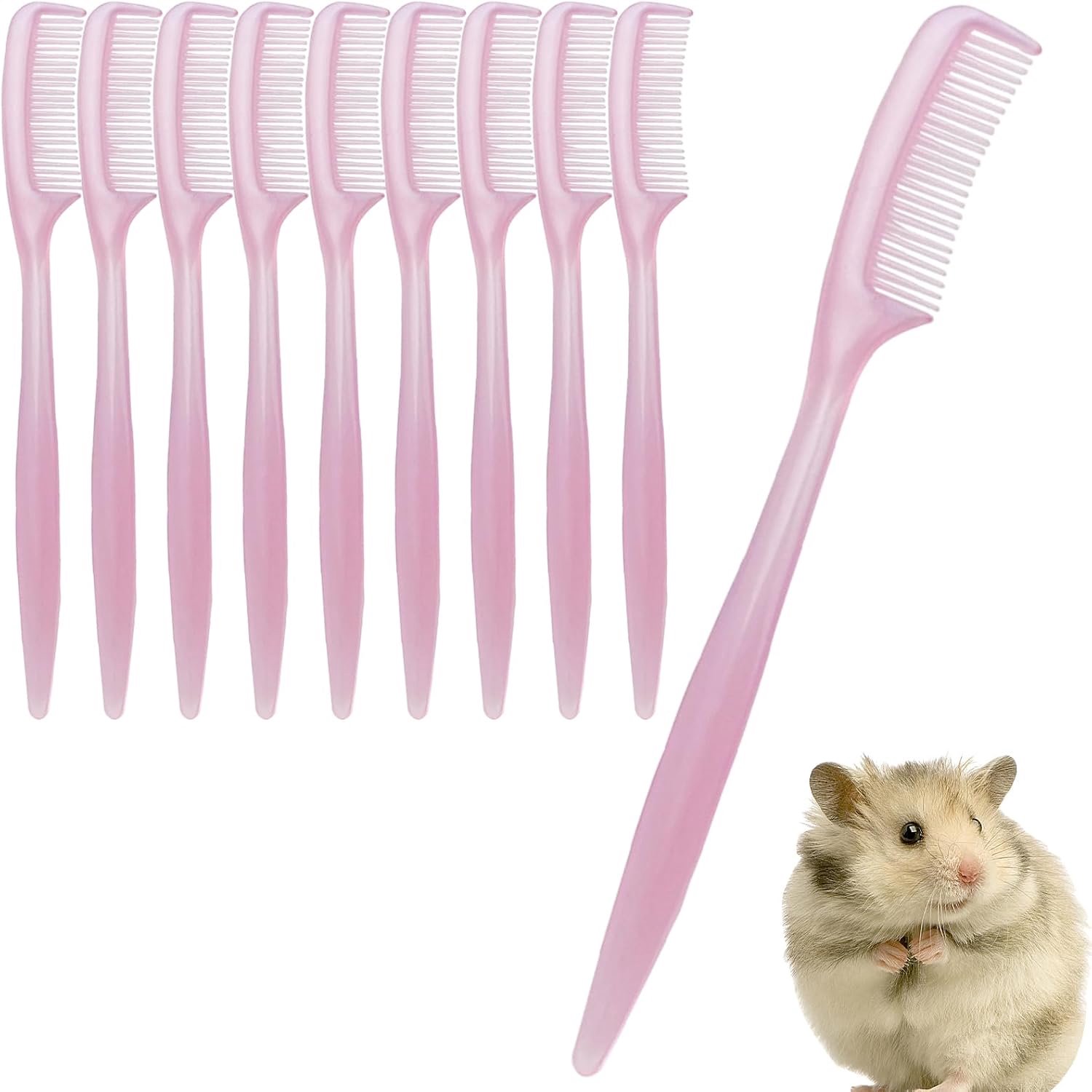 Konijnenhaarborstel, 10 stuks, reinigingskam voor kleine dieren, reinigings- en verzorgingsaccessoires voor hamsters en kooi, voor fretten, kleine huisdieren, gevoelige huid, dagelijkse verzorging