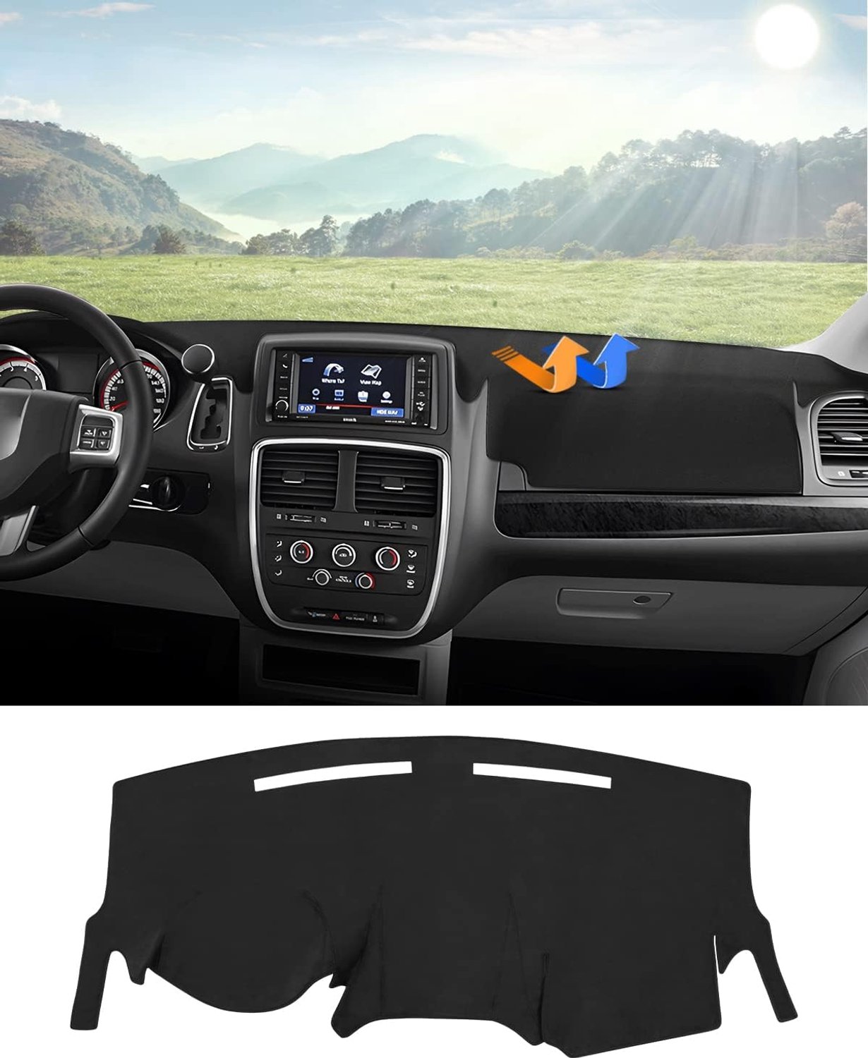 Autorder Dashboardmat, flanel, zonwering, uv-bescherming