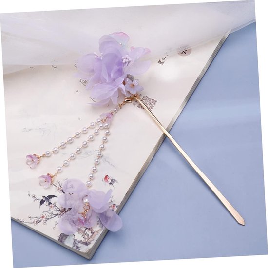 Vintage Haarspeld Met Langwerpige Kwastjes Klassieke Bloem Haaraccessoire Voor Dames Voor Buns Diverse Haarstijlen Voor Speciale Gelegenheden Feestdagen — afbeelding 2