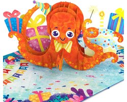 Papercrush Pop-up kaart octopus, 3D verjaardagskaart & wenskaart
