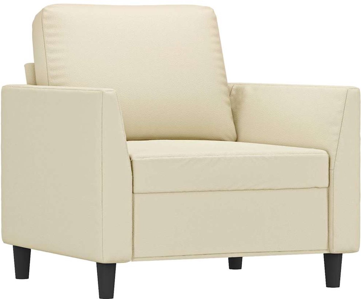 vidaXL Fauteuil - 60 - cm - kunstleer - crèmekleurig