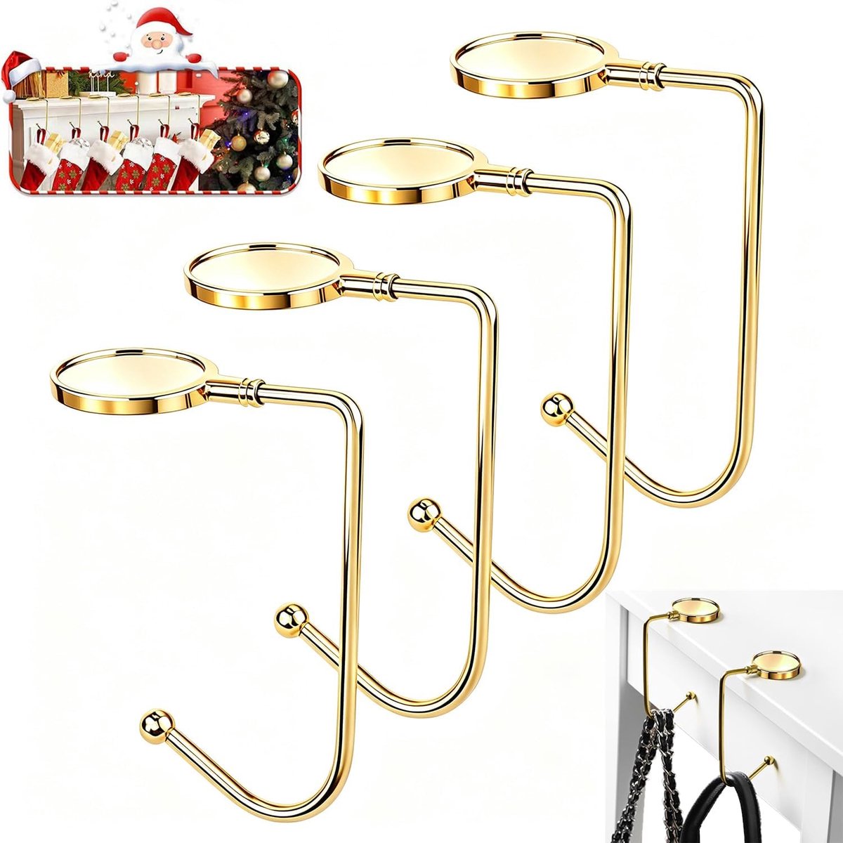 4 stuks kerstkousenhouder, handtashouder voor tafel, open haard