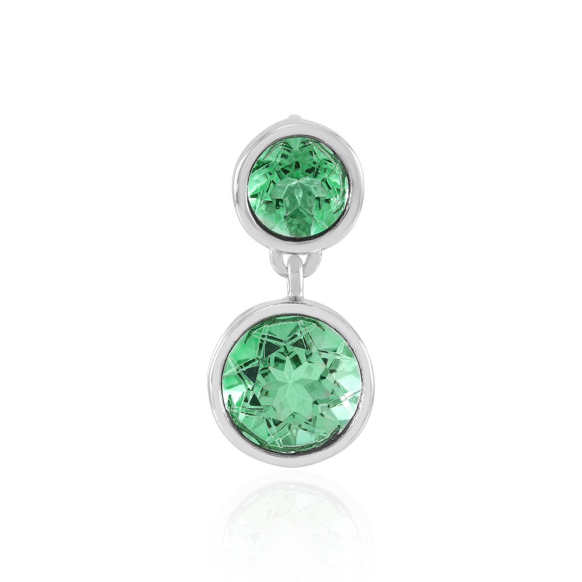Cavill - Zilveren Hanger met 2,57 ct Smaragdgroene Kwarts - 925 Sterling Zilver - Platina Geplateerd - Braziliaanse Ronde Kwarts - Elegant Sieraad