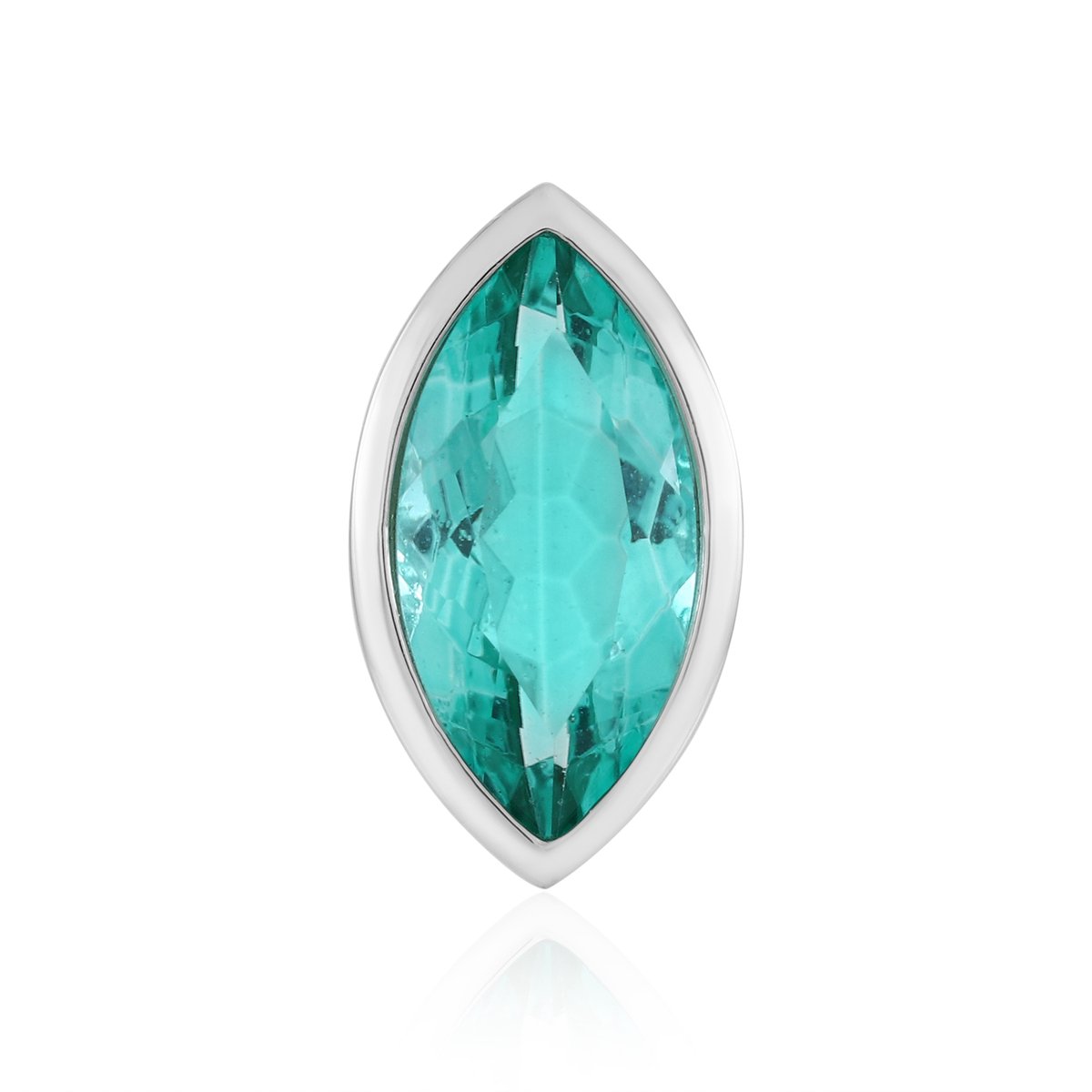 Cavill - Zilveren Hanger - Platina Geplateerd 925 Sterling Zilver - Blauwe Paraiba Kwarts 3,641 ct - Marquise Geslepen - Monosono Collectie