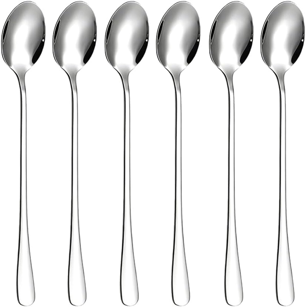 Roestvrij staal 6 stuks lange lepel voor latte macchiato dessert