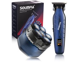SOLIMPIA 2-in-1 Scheerapparaat en Trimmer - Tondeuse Mannen Hoofdhaar - Haartrimmer - Elektrisch Scheerapparaat - Baardtrimmer - 6-Kops Hoofdshaver - Wet & Dry