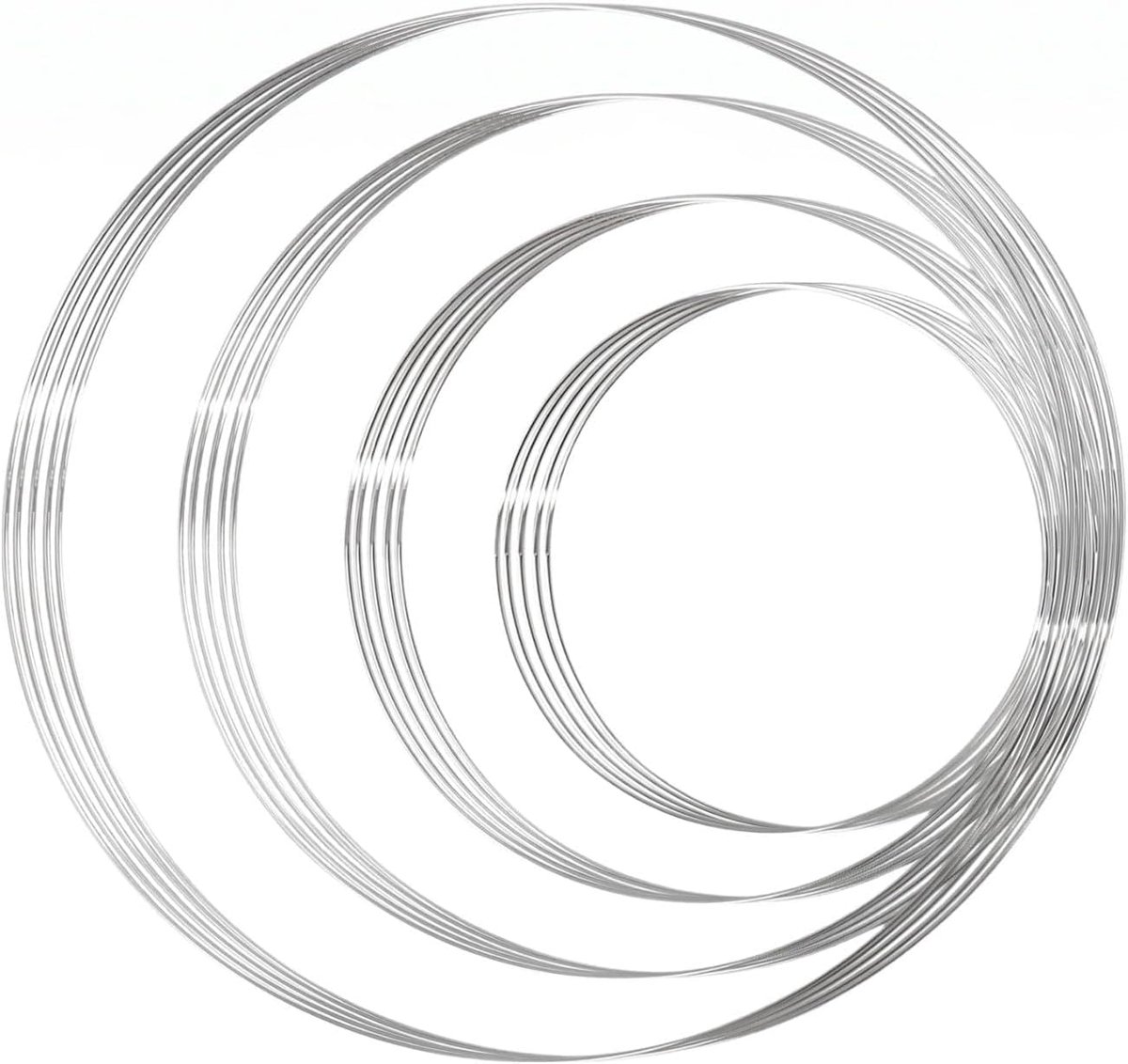 Ringen om te knutselen, 20 stuks metalen ringen diameter 5/10/15/20