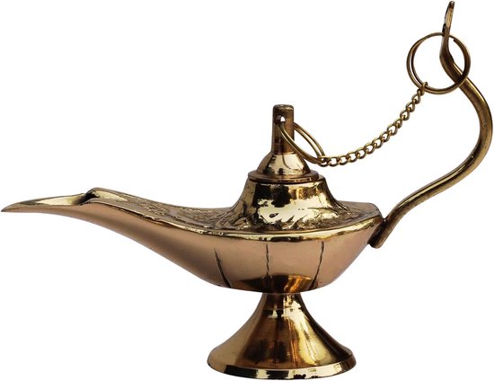 Boutique Trukado - Aladdin Lamp - Decoratief beeld/figuur - geldvanger - geluksbrenger- Backflow Wierookbrander - (bxhxd) ca. 16cm x 10cm x 6cm
