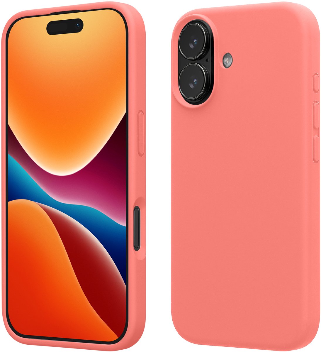 kwmobile telefoonhoesje geschikt voor Apple iPhone 17 - Hoesje met siliconen coating - Smartphone case in Pastelkleurig koraal