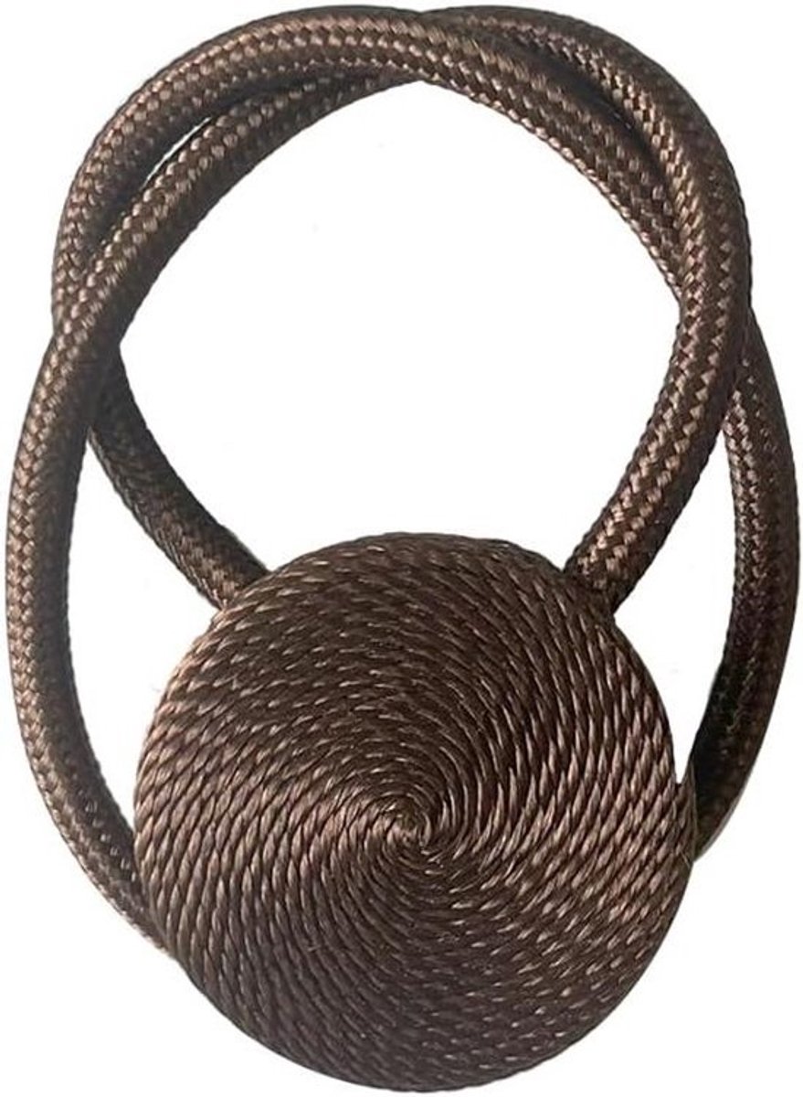 Gordijnbevestiging - Gordijnclips - Huisdecoratie - Magnetische sluiting - 45 cm lang - Koffie
