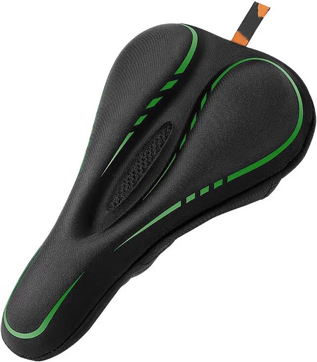 Fietszadelhoes - Zadelkussen Fiets - Comfortabel Fietsen - Dubbellaags Gel Traagschuim - Universele Pasvorm - Groen