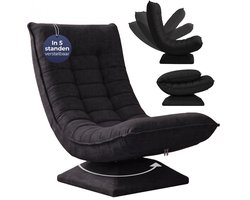 Casaria Fauteuil - Verstelbaar 58x57x84cm - Zwart