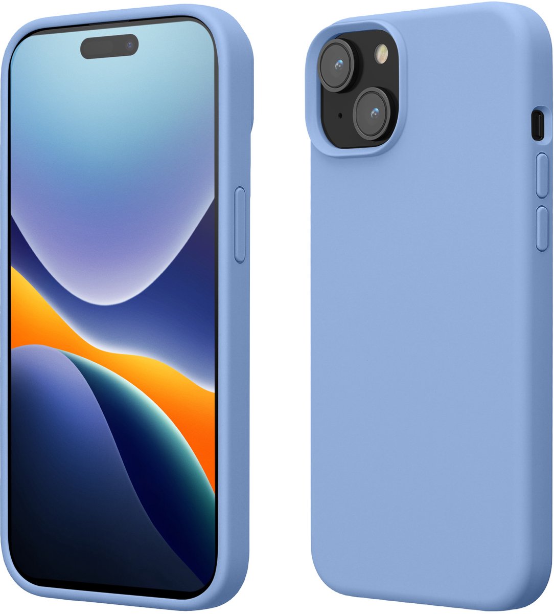 kwmobile Case voor iPhone 15 - Slank TPU-Hoesje met Zachte Afwerking - In Lavendelblauw