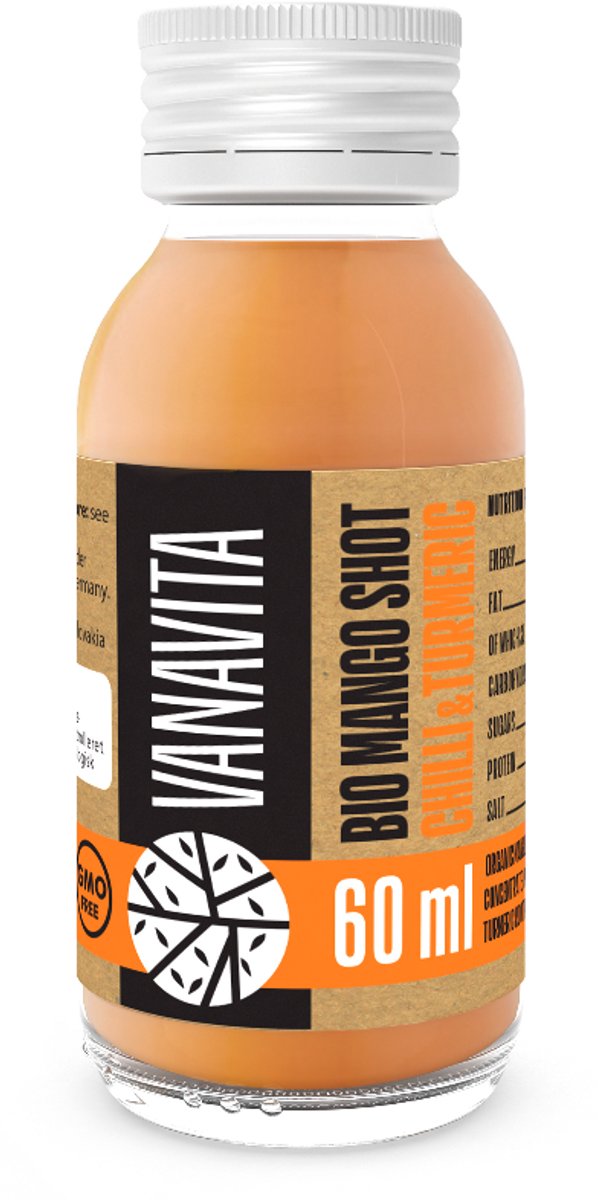 GymBeam Mango Shot Chilli&Turmeric VanaVita 60 ml niet-gearomatiseerd
