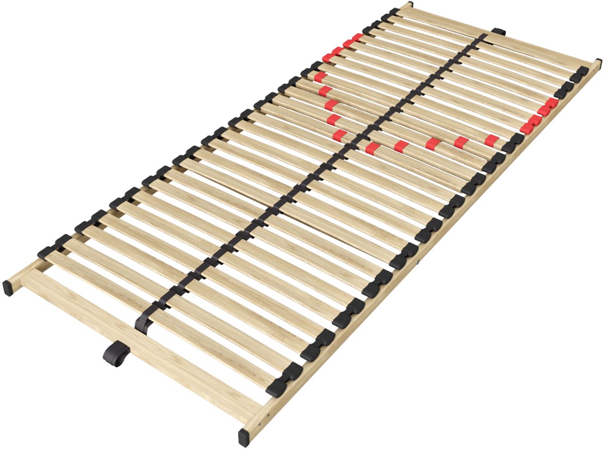 Lattenbodem vast Zittaro 80 x 200 cm – Verstelbare Comfortzone – 28 Flexibele Multiplex Latten – Houten Kader – Volledig Gemonteerd Geleverd