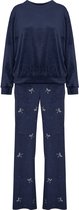 Hunkemöller Pyjama Set Velours Blauw