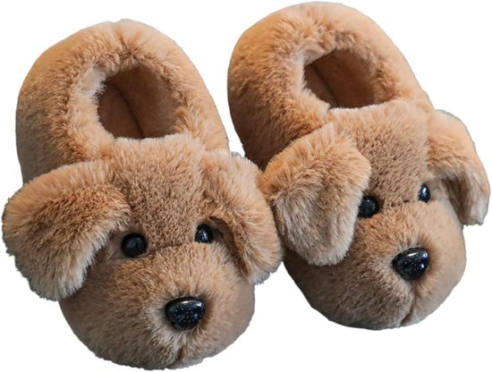 Hond Cartoon Pantoffels - Kinderen - Camel