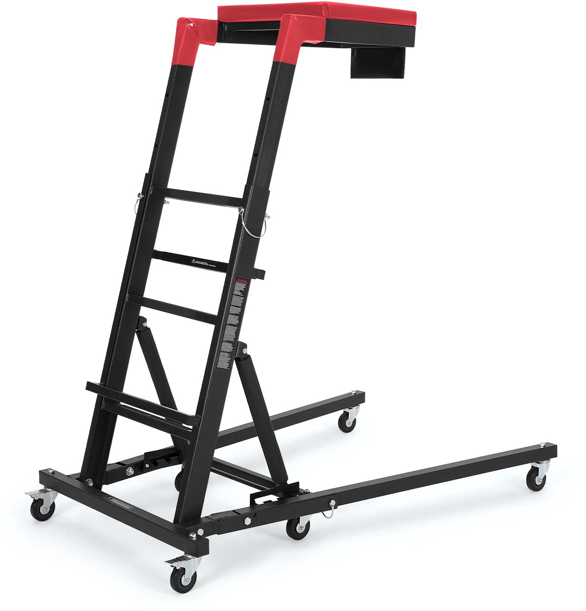 Triumpunpre - Topside Autokruipbank (181kg Draagvermogen) - 9-traps Verstelbare Hoogte 122–168cm - Opvouwbaar Met 6 Zwengwielen - Gevoerde Zitting En Gereedschapstas Voor Garage Werkplaats