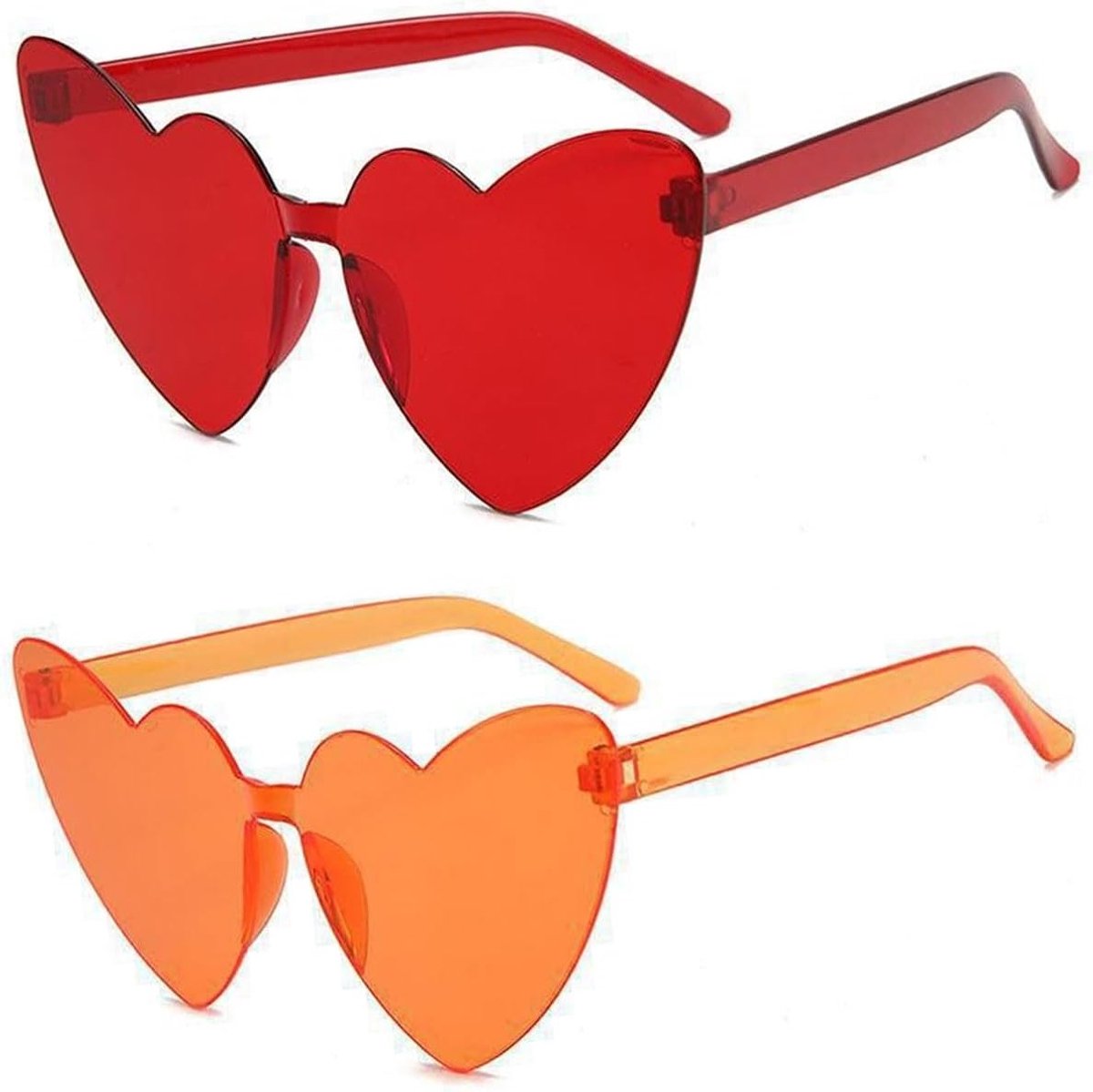 Zonnebril hartvormig - 2 stuks - vintage stijl - perfect voor feest - ShopVlot