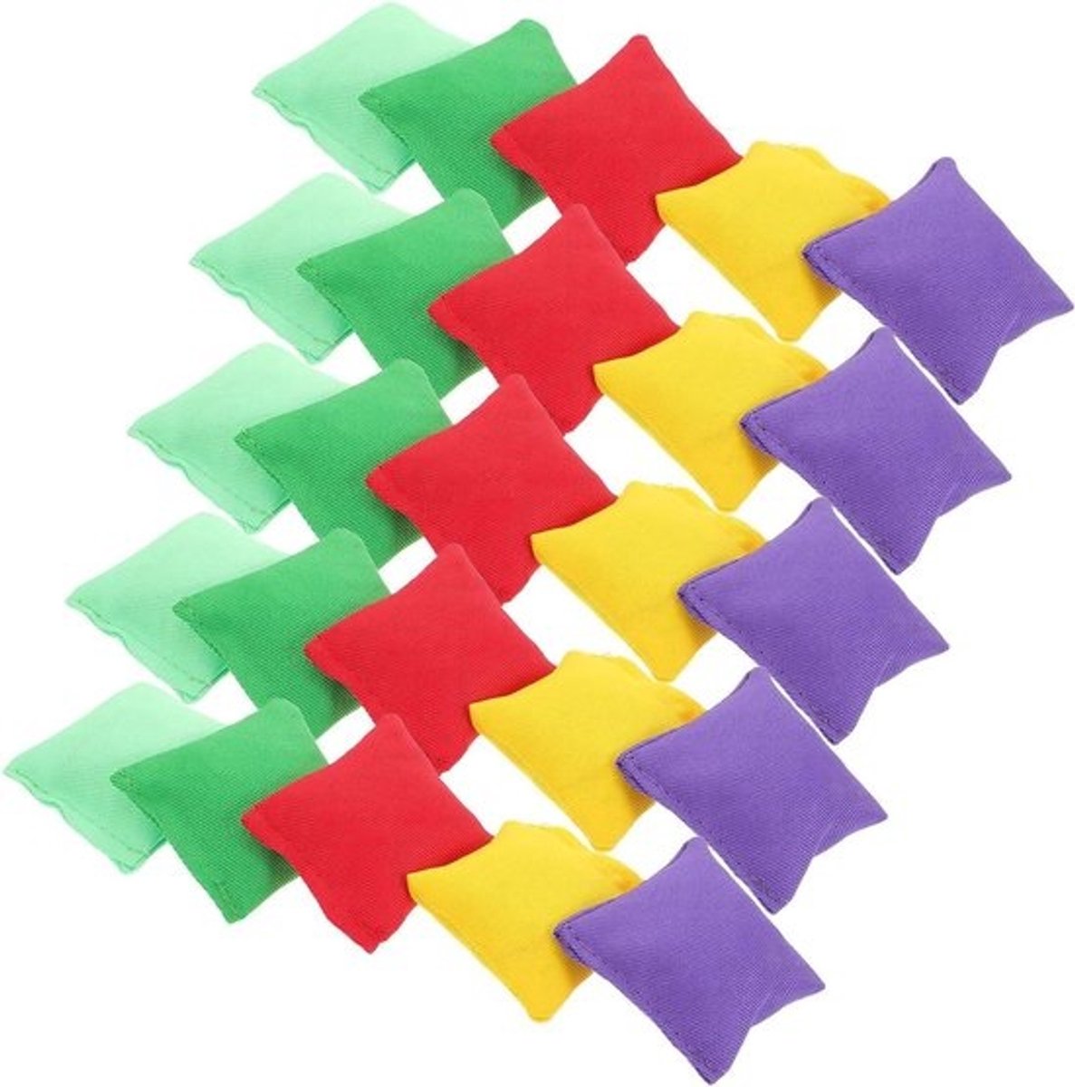 Werpspel met zitzakken - Gooispel met zandzakken - Buitenspellen voor kinderen - Vierkante vorm - 25 stuks - Diverse kleuren