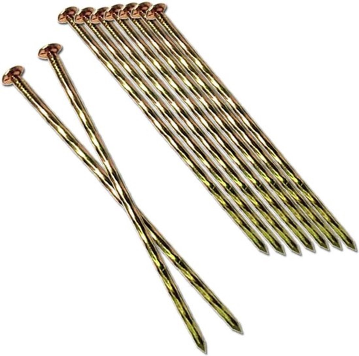 Metalen grasnagels - Spiraalvormige landschapspalen - Voor het vastzetten van kunstgras - Van zwaar gegalvaniseerd metaal - 200 stuks, 6 inch