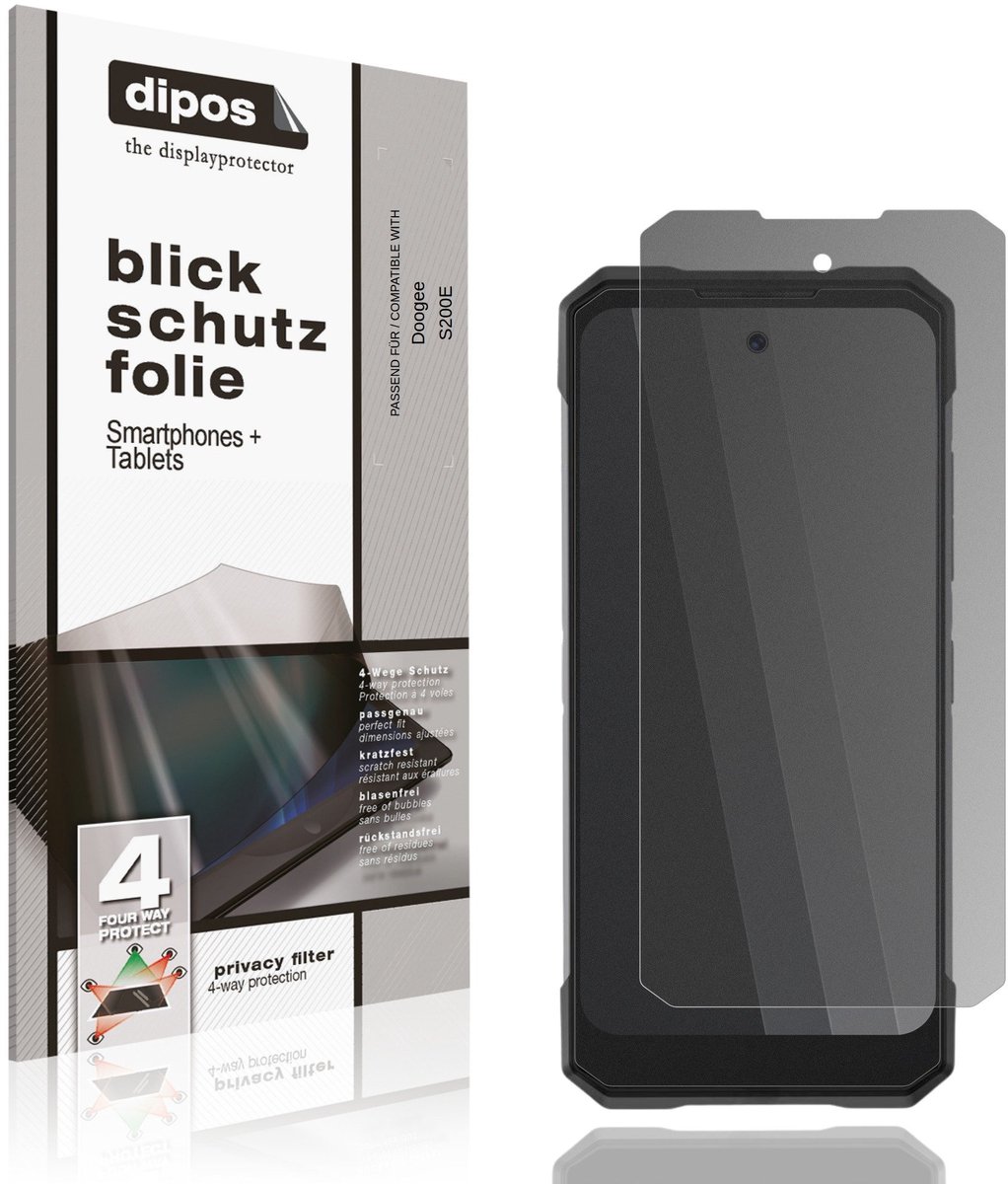 dipos – Matte Privacy Screenprotector geschikt voor Doogee S200E | Anti-Spy Beschermfolie
