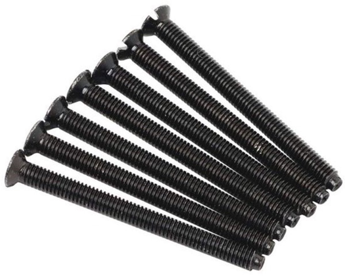 Elektrische schroeven - Stekkerschroeven met pluggen - Voor het bevestigen van lichtpunten - Volledig schroefdraad - 3,5 x 40 mm - Zwart