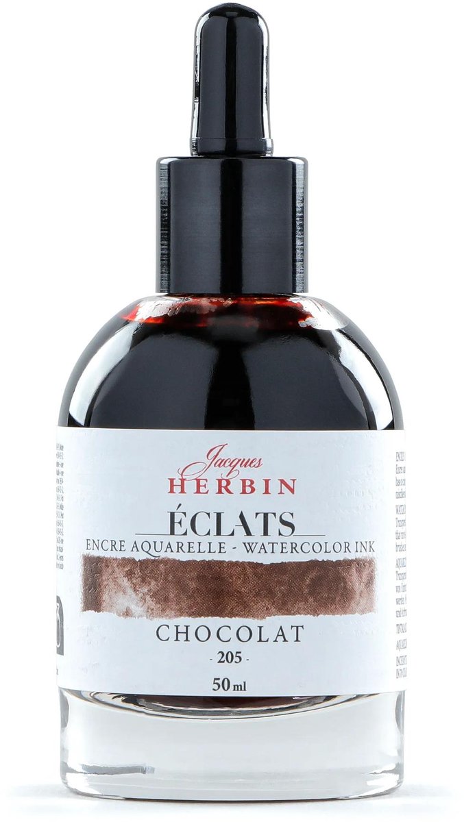 Jacques Herbin Éclats – Aquarel Inkt – Vloeibare Aquarelverf – Chocolade Bruin – 205 – 50 ml