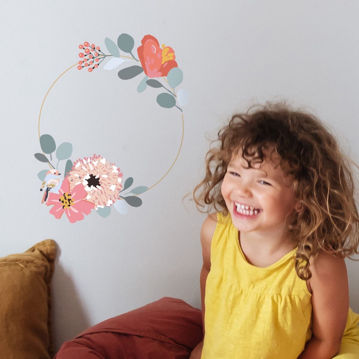 MIMI'Lou Muursticker Bloemen Krans Jill Kinderkamer
