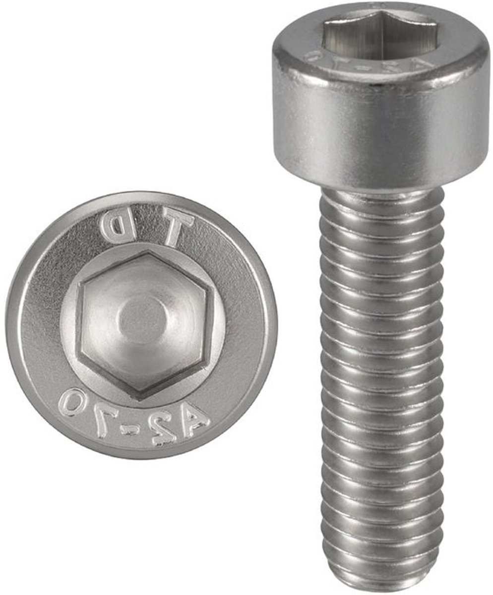 Cilinderkopschroeven - Inbusbouten M6 - Voor het bevestigen van onderdelen - Roestvrij staal A2 - M6 x 12 mm, 50 stuks - Zilverkleurig