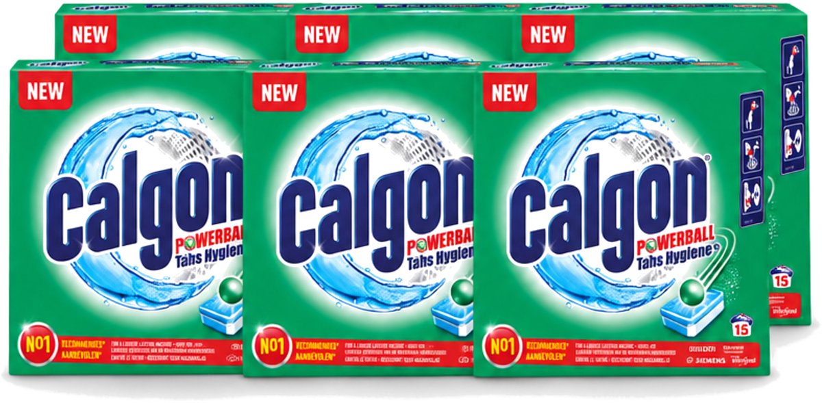 6 x Calgon - Wasmachinereiniger - Tegen Kalk - 15 Tabletten - Voordeelverpakking - 6 stuks