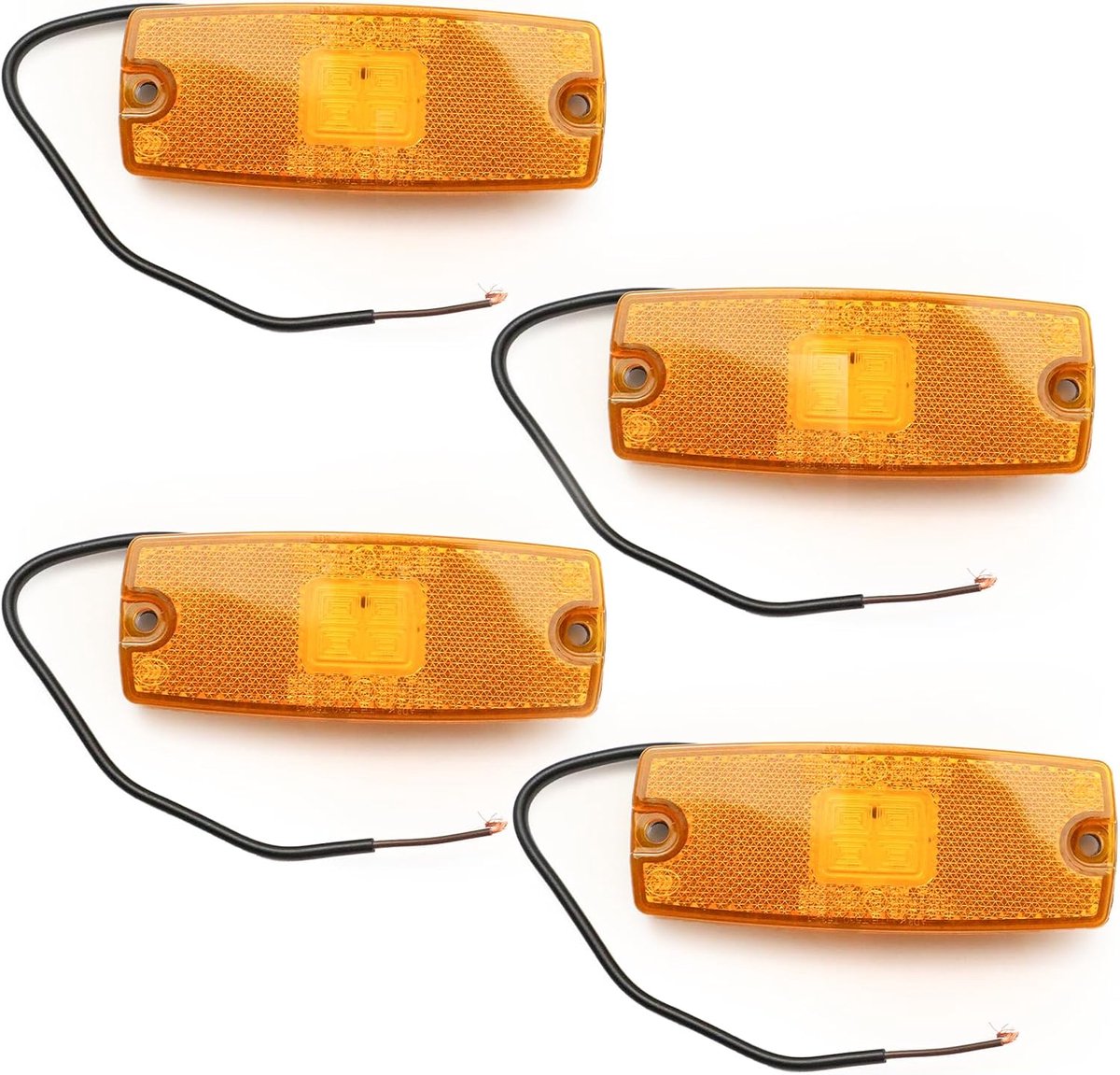 4 stuks oranje led-zijmarkeringslicht voor vrachtwagen, auto, aanhanger, begrensingslicht, 12 V, 24 V, led-markeringslicht, ECE-goedgekeurd, begrenzingslicht, waterdicht, positielicht