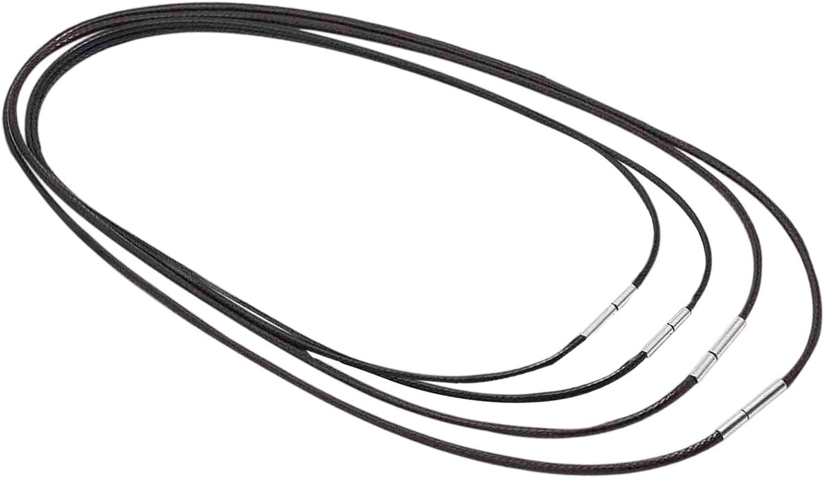 Ketting koord set, 4 stuks zwarte touw ketting voor mannen en