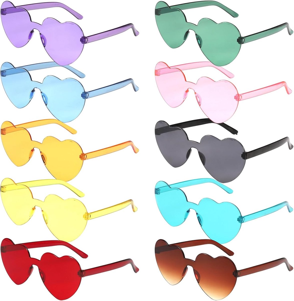 Brillen, retro vintage partybril, vrijgezellenfeest, bruiloft, carnaval, grappige accessoires, meerkleurig, voor dames en heren, 10 stuks