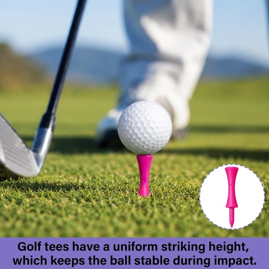 Tees kunststof, roze golftees 60 mm, golftee set herbruikbare plastic — afbeelding 4