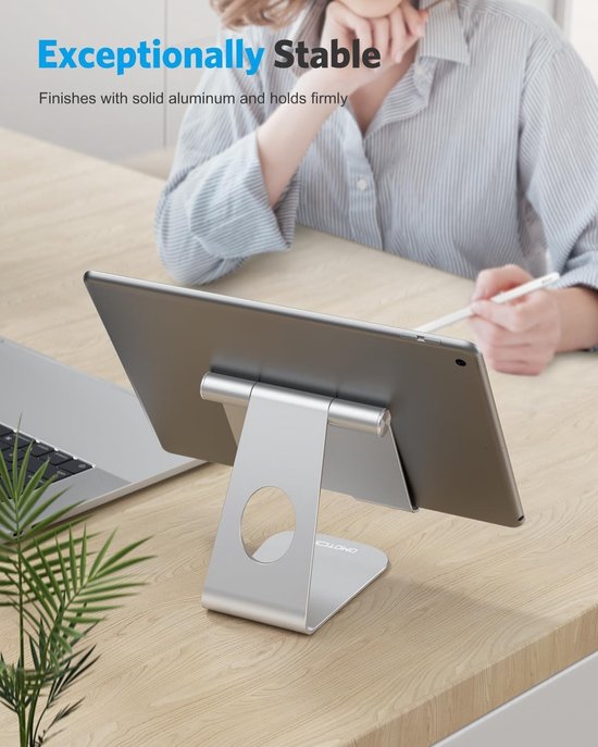 Verstelbare en Duurzame Tablet Stand voor iPad en Samsung Tablets tot 13 Inch, Ideaal voor Thuis en Kantoor Gebruik — afbeelding 3