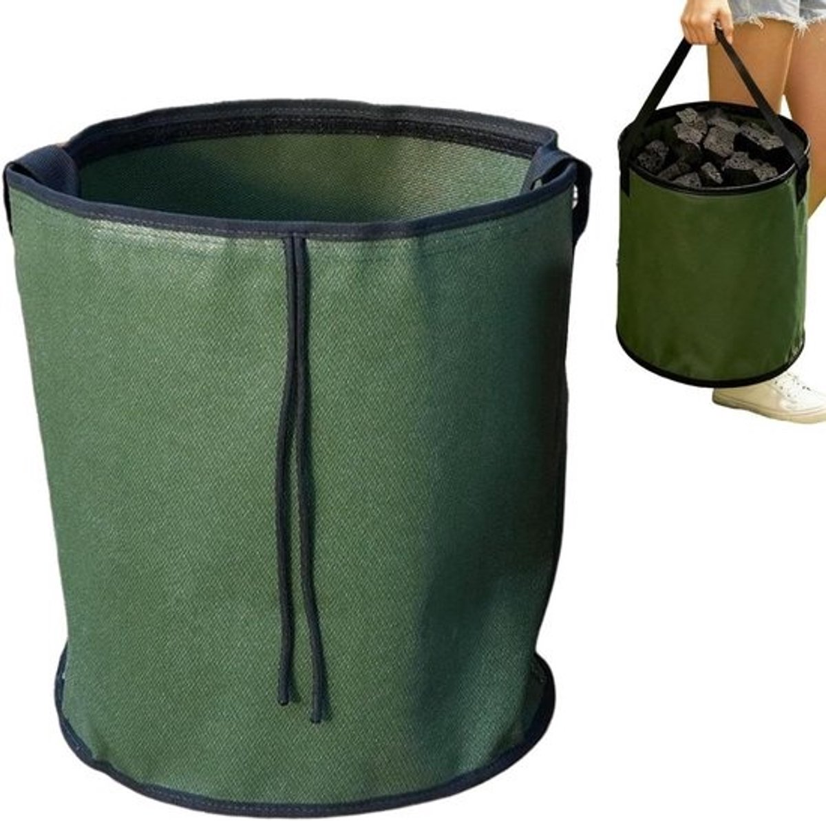 Houtskool Opslagzak - Houder voor houtpellets - Barbecueaccessoires - Brandwerend materiaal - 35 x 30 x 30 cm - Zwart