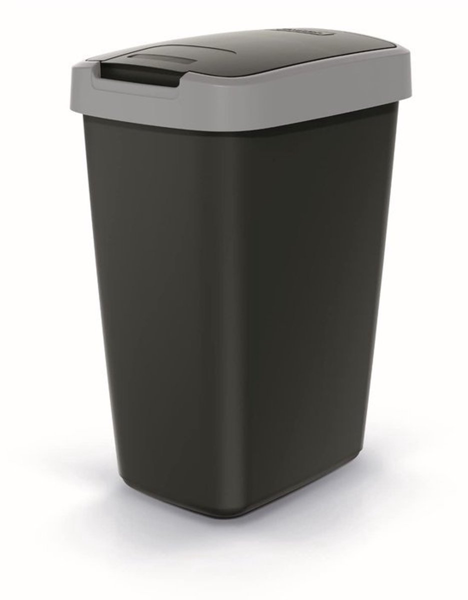Compacte vuilnisemmer - Met zwenk- en klapdeksel - 12 liter - Voor afvalscheiding en recycling - Kunststof