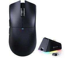 Attack Shark X11 Gaming Muis - Draadloos - 63g - 22000 DPI - Dock - Zwart