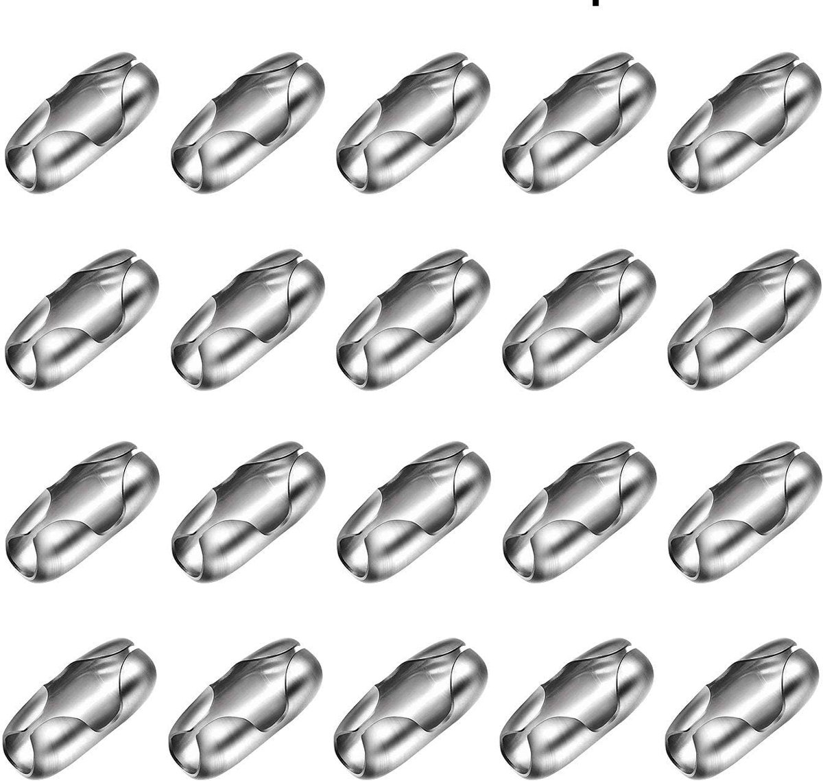 Ball Chain Clip, 20 Pcs Replacement Vertical Stainless Steel Chain Connectors Ball Chain Cable Connector Clip for Home - ShopVlot