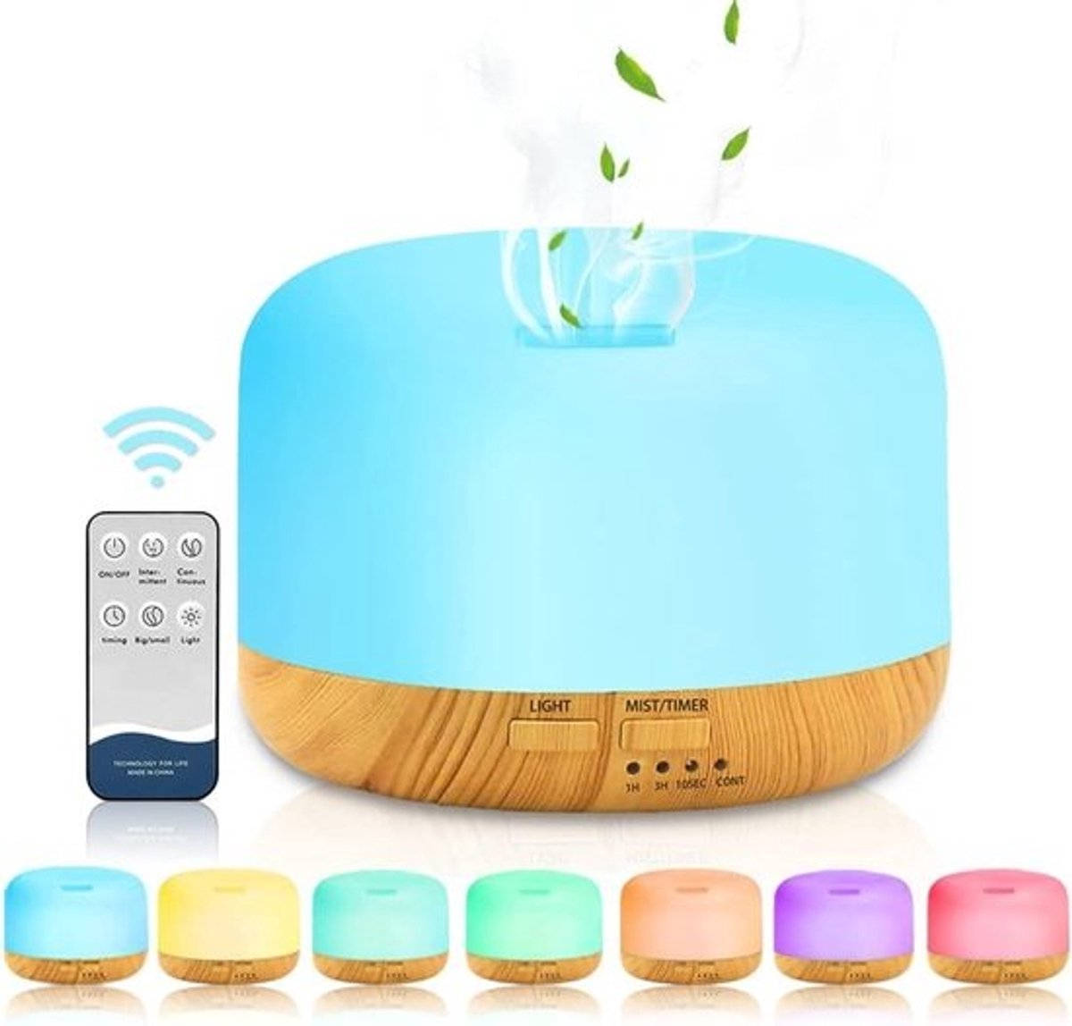 Ultrasone aromadiffuser 450 ml met kleurenschakeling en automatische uitschakeling - voor thuis, slaapkamer, kantoor en spa