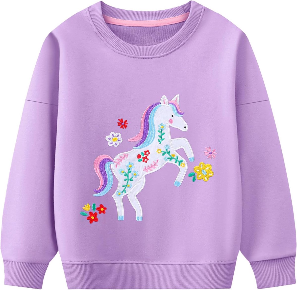 Sweater Katoen Lichtgewicht Casual Sport Lange Mouw Shirt Pailletten Bontachtige Dierenprint Kinderkleding Lange Mouwen Ronde Hals Tops 2-7 Jaar, Maat 92-122