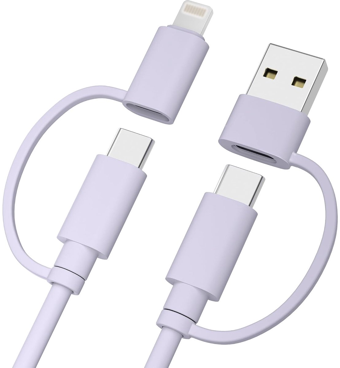 Elebase Voor iPhone 17 USB C Snelleoplaadkabel 2M,4 in 1 Multi Oplaadkabel