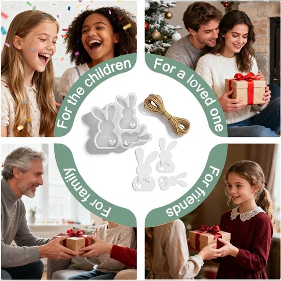 Mallen met Scheve Oren van Siliconen – Set van 3 voor Kaarsen, Zeep & Chocolade | Met Jute Touw voor DIY Decoraties, Cadeaus & Knutselprojecten | Voedselveilig & Afwasmachinebestendig — afbeelding 5
