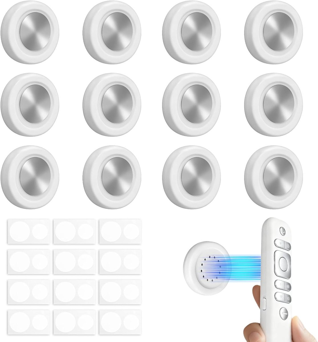 12 stuks afstandsbedieninghouder, wand, magnetische afstandsbedieningshouder met supersterke magneethouder, zelfklevende magneethouder, zonder boren, voor tv en apparaatafstandsbedieningen (wit)