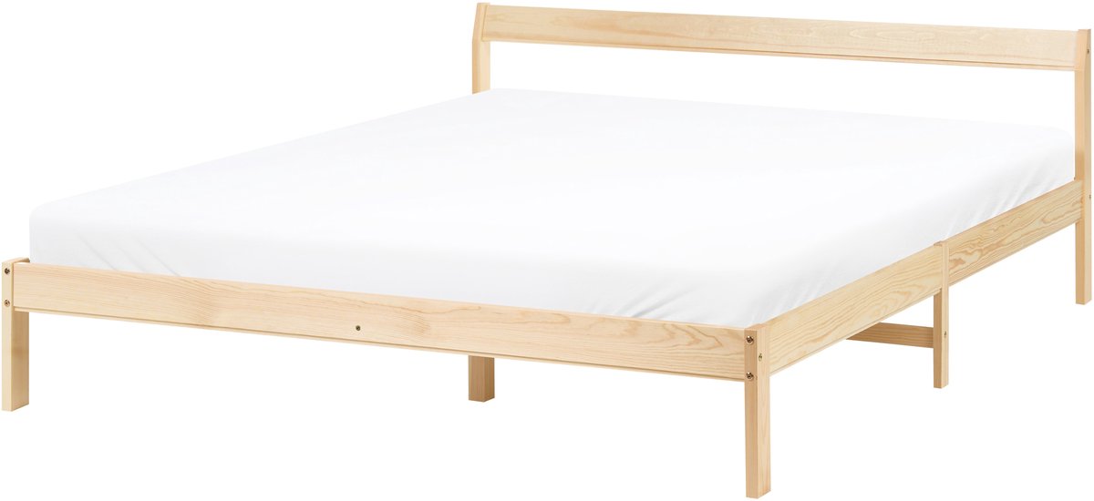 MADONE - Tweepersoonsbed - Lichtbruin - 160 x 200 cm - Dennenhout