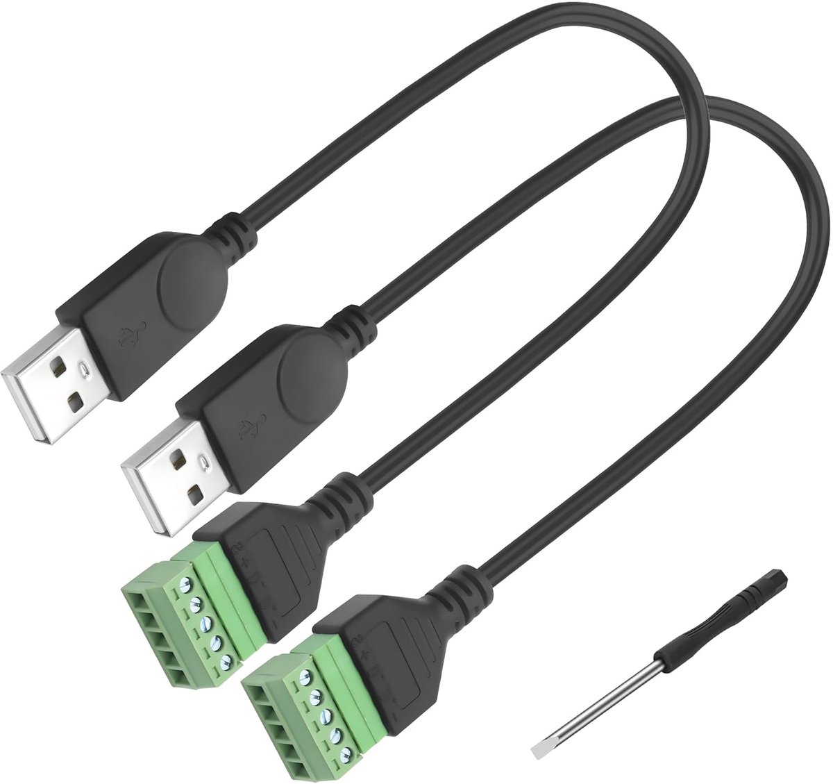 MEIRIYFA USB 2.0 Screw Terminal Block Solderless Cable, USB 2.0 to 5 Pin Screw Terminal Block Connection Extension - ShopVlot