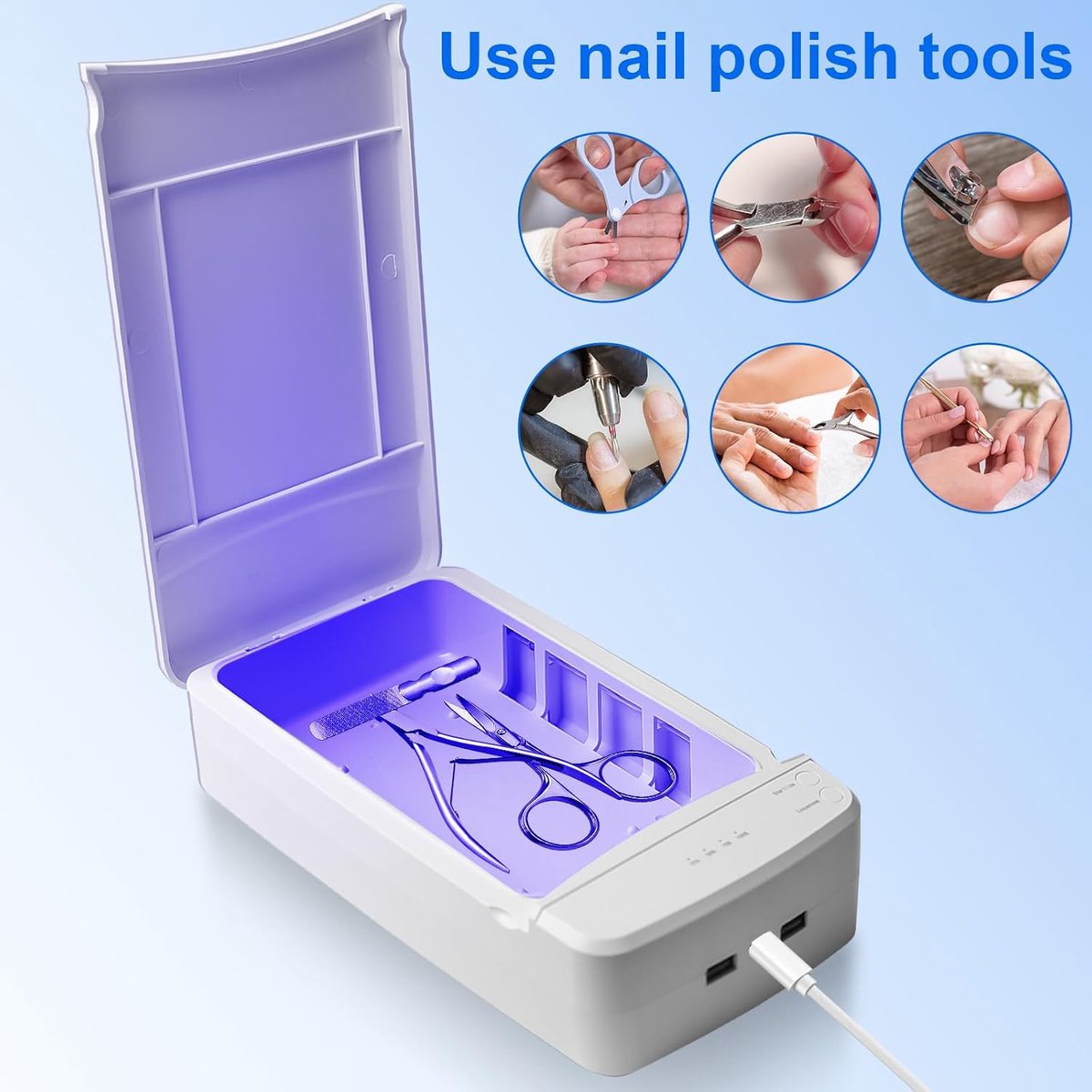 SnelShoppen - Portable UV Lamp Sterilizer Box - Professionele UV LED Nagel Sterilisator - Dubbele Laag - 99.9% Desinfectie - Perfect voor Schoonheidss — cadeau in Cadeau-ideeën - foto 4